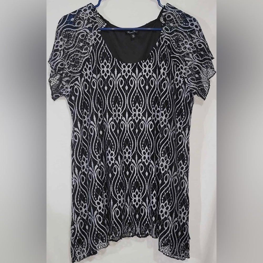 Brittany Black Lace Blouse Size XL